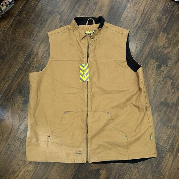 Brazos Men's Duck Brown Workwear Gate Keeper Full Zip Lined Vest Size XXL NWT - Picture 1 of 8